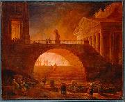Hubert Robert Fire of Rome Germany oil painting artist